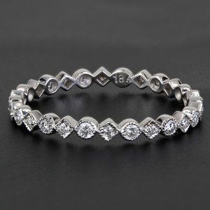 New Jolie 18k White Gold Diamond Stackable Eternity Anniversary / Wedding Ring